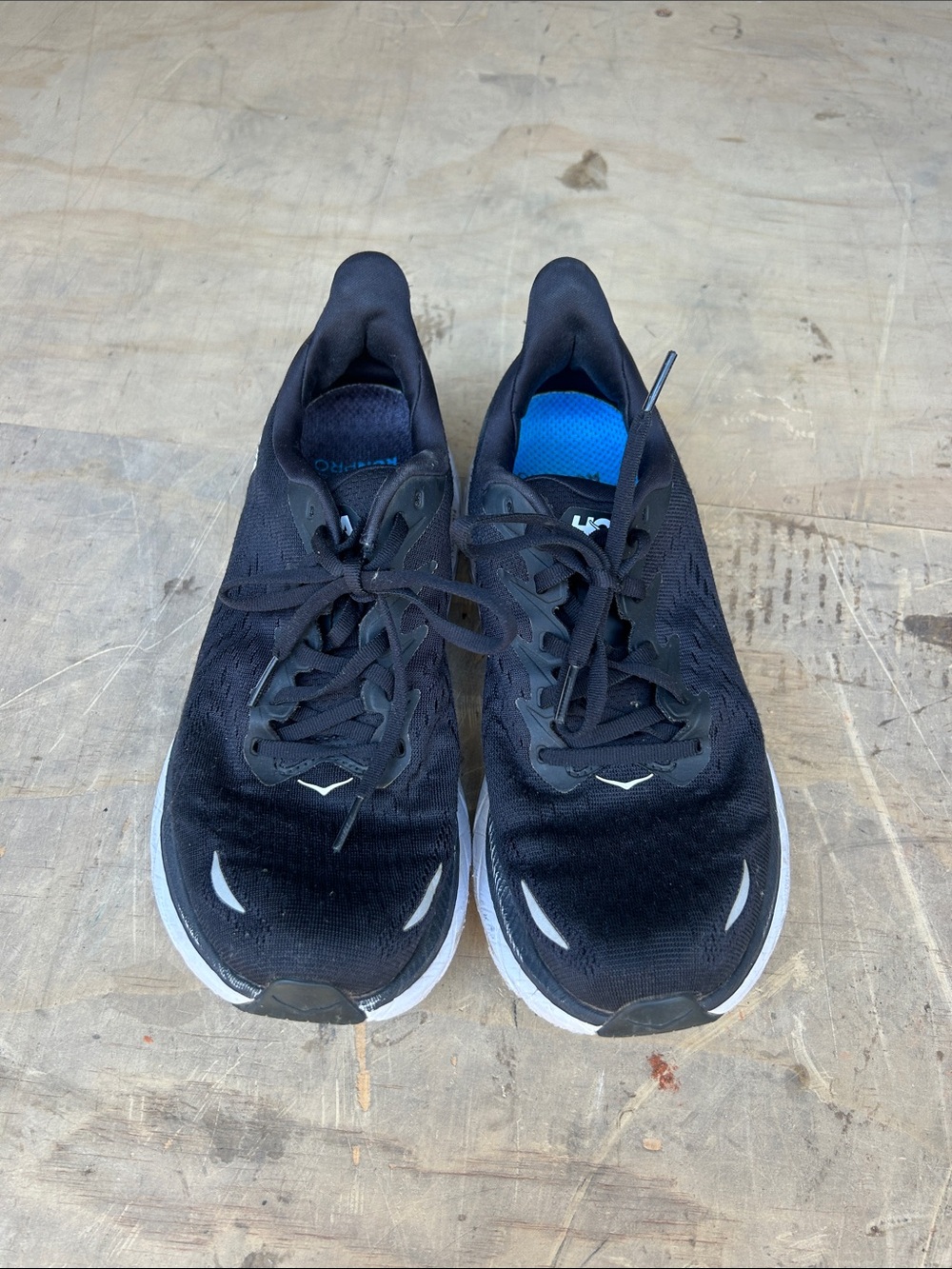 Hoka Black and White Performance Running Shoes